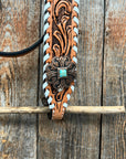 Whipstitch Copper Turquoise  Browband / One Ear Tack Set 