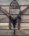 Two Tone Honeycomb Copper Dot Jet, Champagne and Topaz Browband / Breastcollar Tack Set 