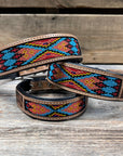 Orange and Blue Beaded Dog Collar 