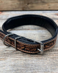 Orange and Blue Beaded Dog Collar 