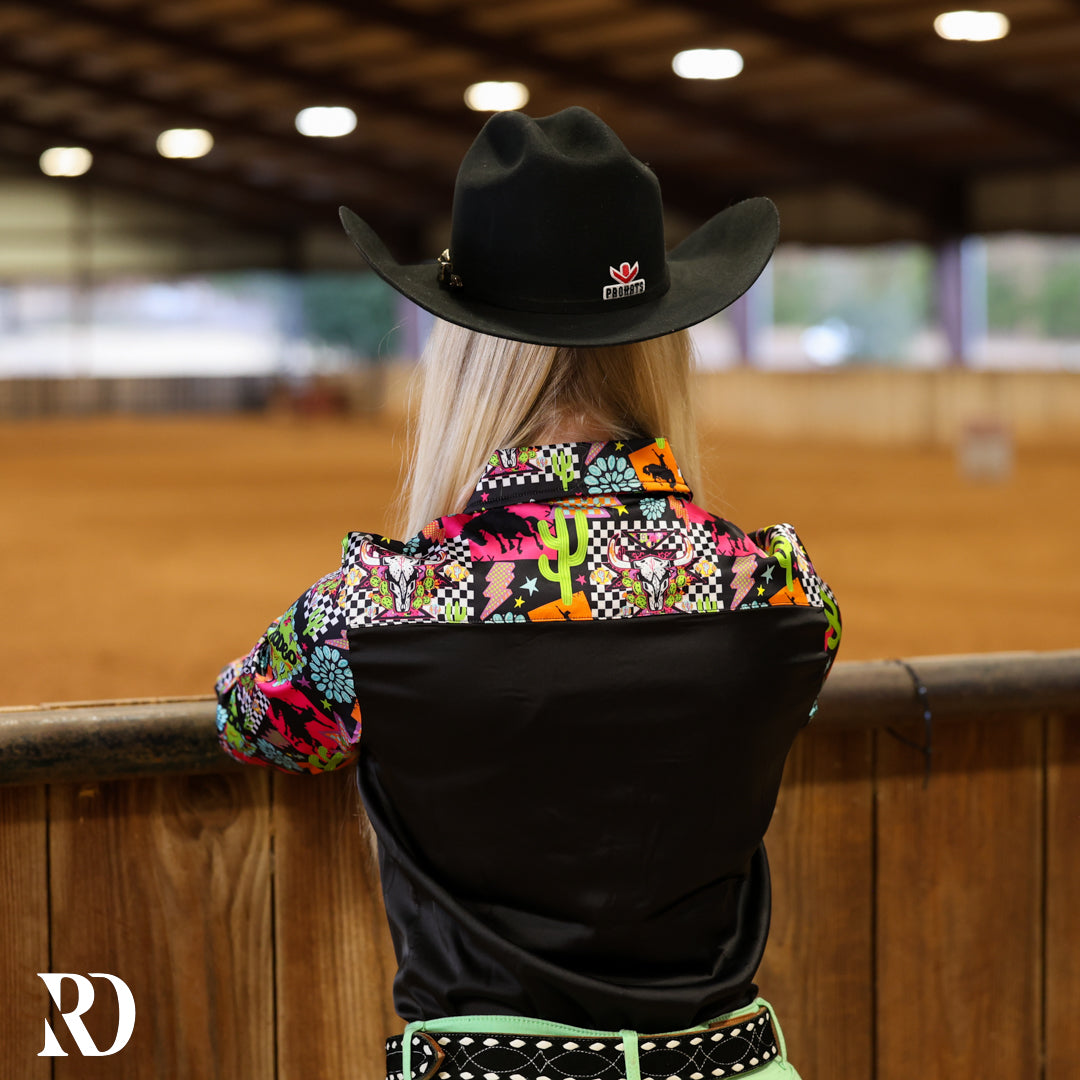 WESTERN NEON SATIN PERFORMANCE RODEO SHIRT