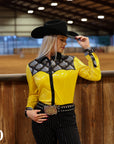 GOLD SPADE SPARKLE PERFORMANCE RODEO SHIRT