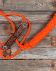 Orange Mule Tape Halter - Fire Opal and Teal 