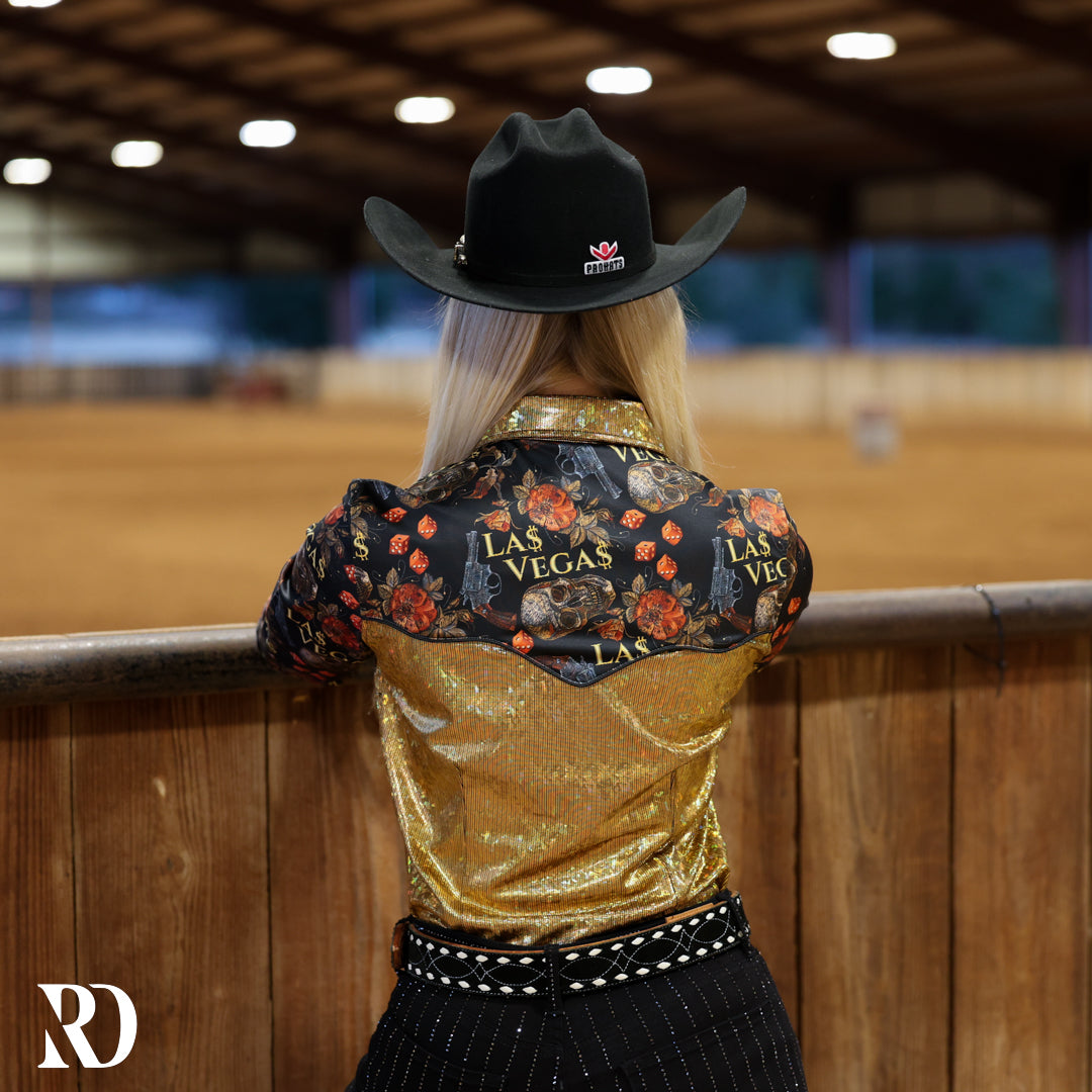 VEGAS HEAT SPARKLE PERFORMANCE RODEO SHIRT