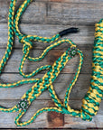 Green and Gold Mule Tape Halter - Fern and Clear 
