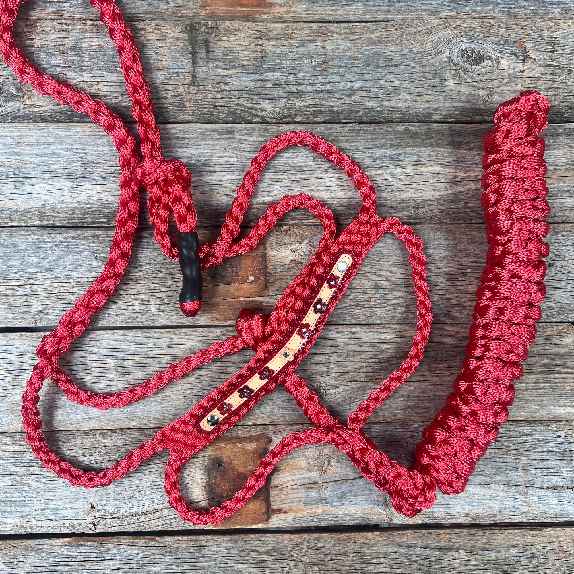 Red Mule Tape Halter - Multicolored Flowers 
