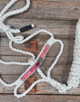 White Mule Tape Halter - Pastel Roses 