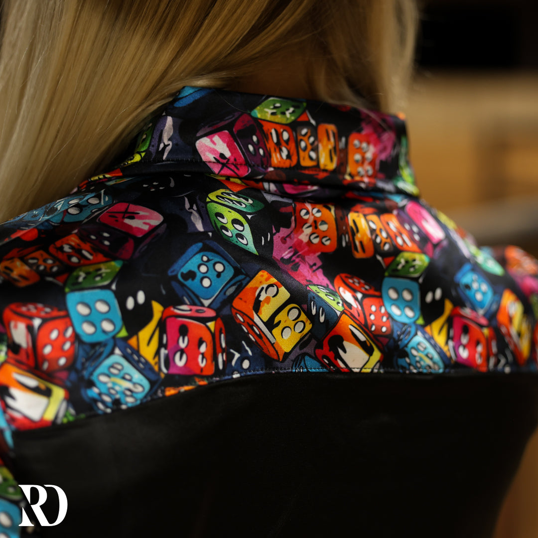DICE ROLL SATIN PERFORMANCE RODEO SHIRT
