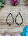 Sterling Silver Pearl Teardrop Earrings – 8 mm in the middle