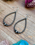 Sterling Silver Pearl Teardrop Earrings – 8 mm in the middle