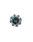 Antique Silver Fuchsia, Clear and Emerald  Crystal Conchos - Sizes from 1"- 3" and Buckles