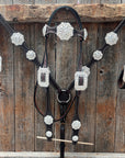 Dark Oil Basketweave Clear Browband/One Ear Tack Set  