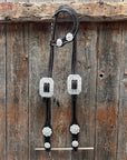 Dark Oil Basketweave Clear Browband/One Ear Tack Set  