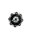 Antique Silver Jet, Clear Crystal Conchos - Sizes from 1"- 3" and Buckles