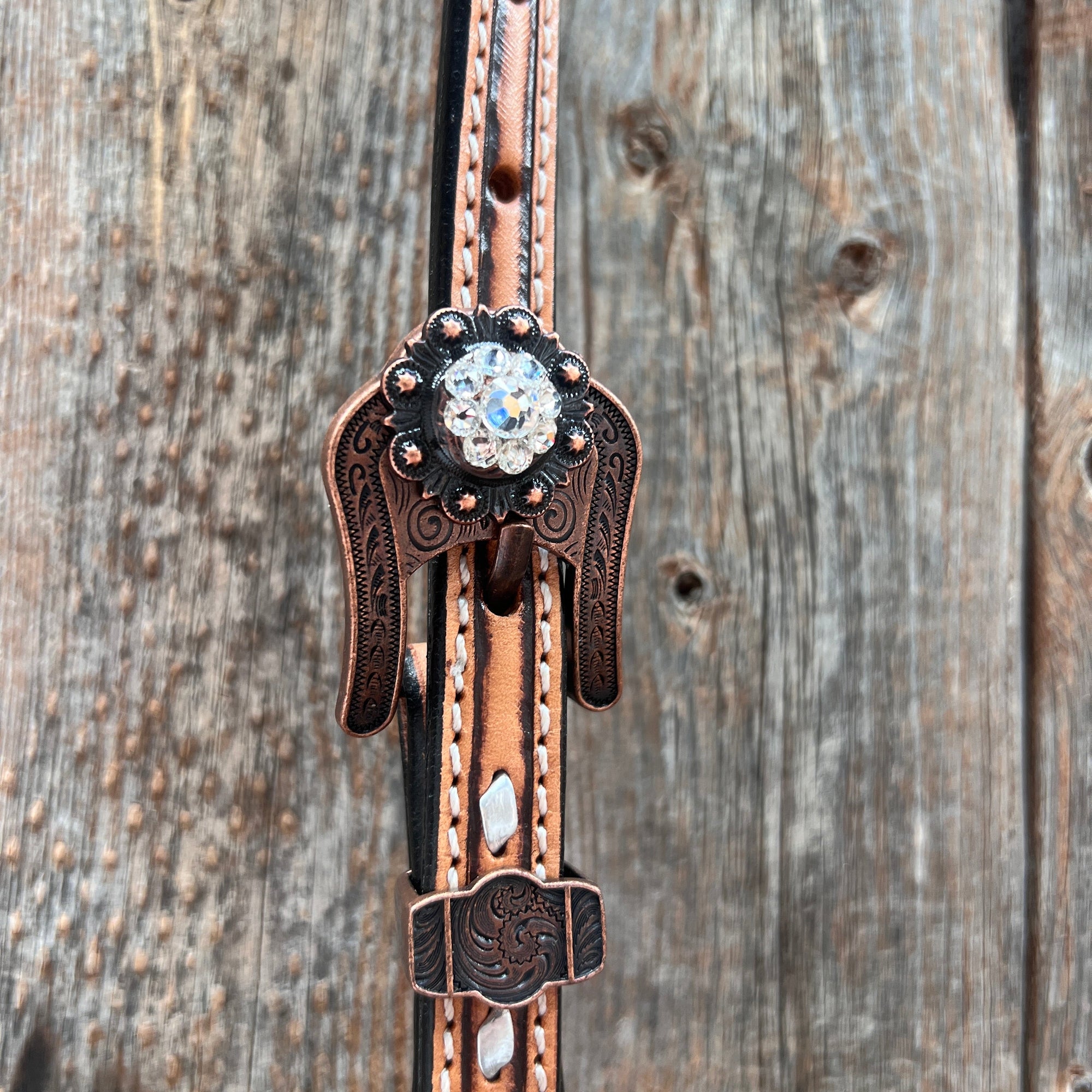Silver Buckstitch One Ear Headstall / Bridle 