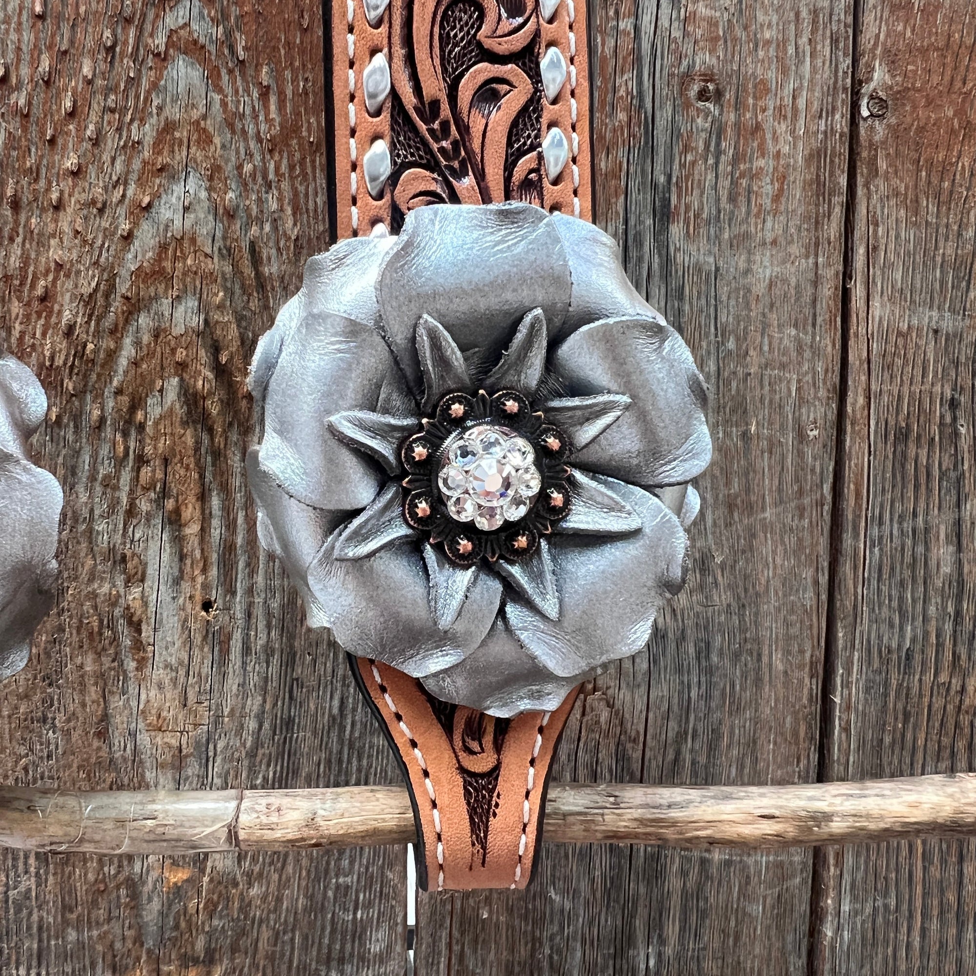Silver Buckstitch One Ear Headstall / Bridle 