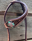 Light Oil Honeycomb Turquoise One Ear / Breastcollar Tack Set 