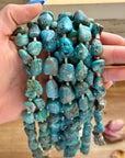 Blue Turquoise Nugget & Shell Necklace – 26”