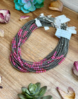 Pink Faceted Opal Necklace – 3 mm – 16”