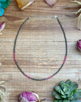 Pink Faceted Opal Necklace – 3 mm – 16”