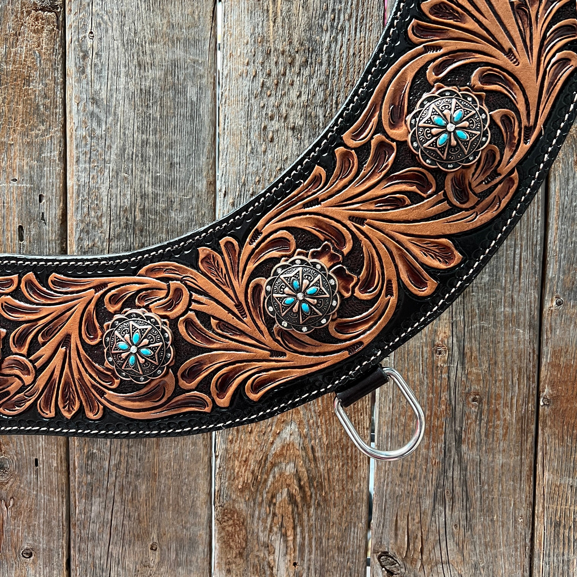 Floral Tripping Turquoise and Clear Collar 