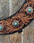 Floral Tripping Copper Turquoise Collar 