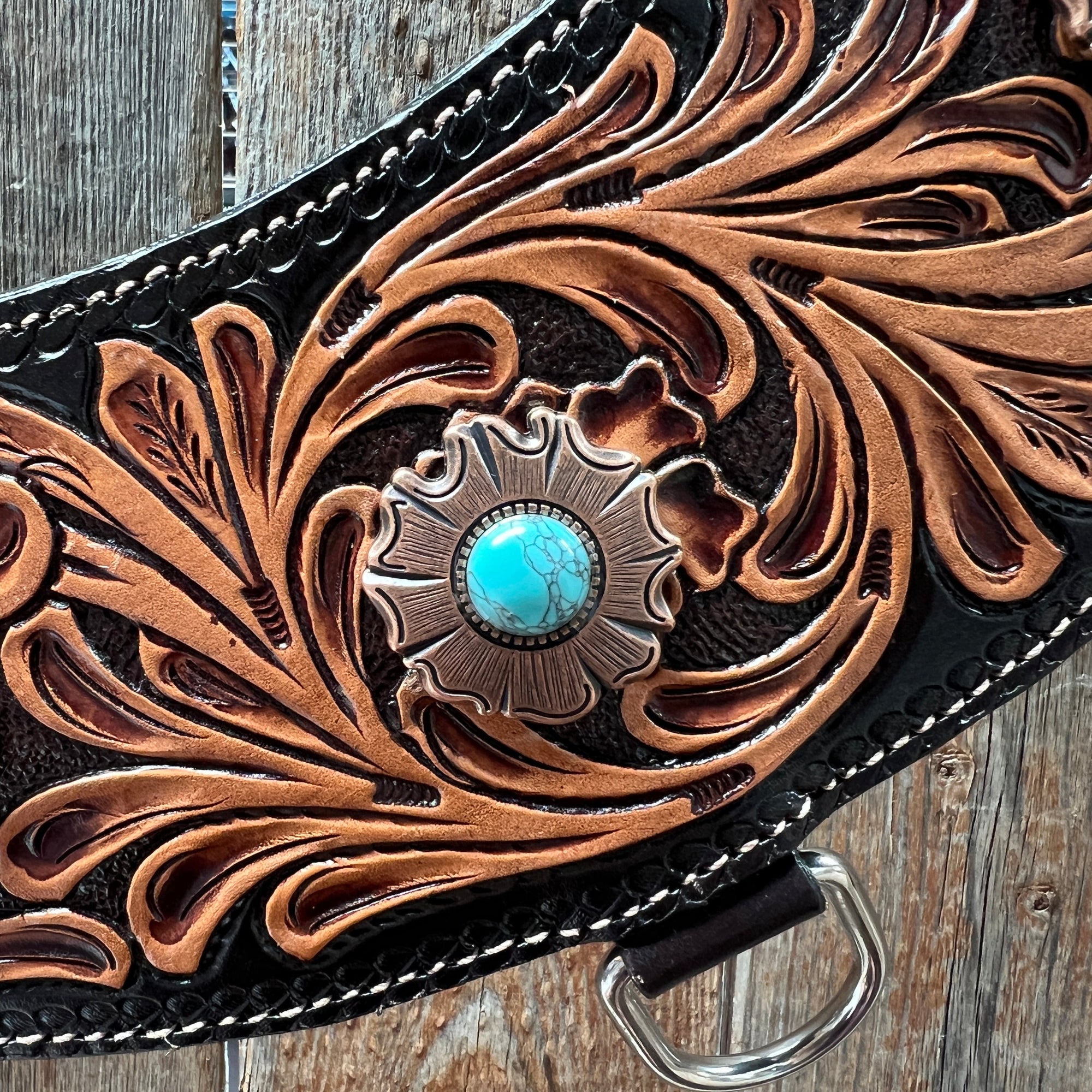Floral Tripping Copper Turquoise Collar 