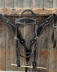 Dark Oil Floral Tooled with Copper Dots Tack Sets