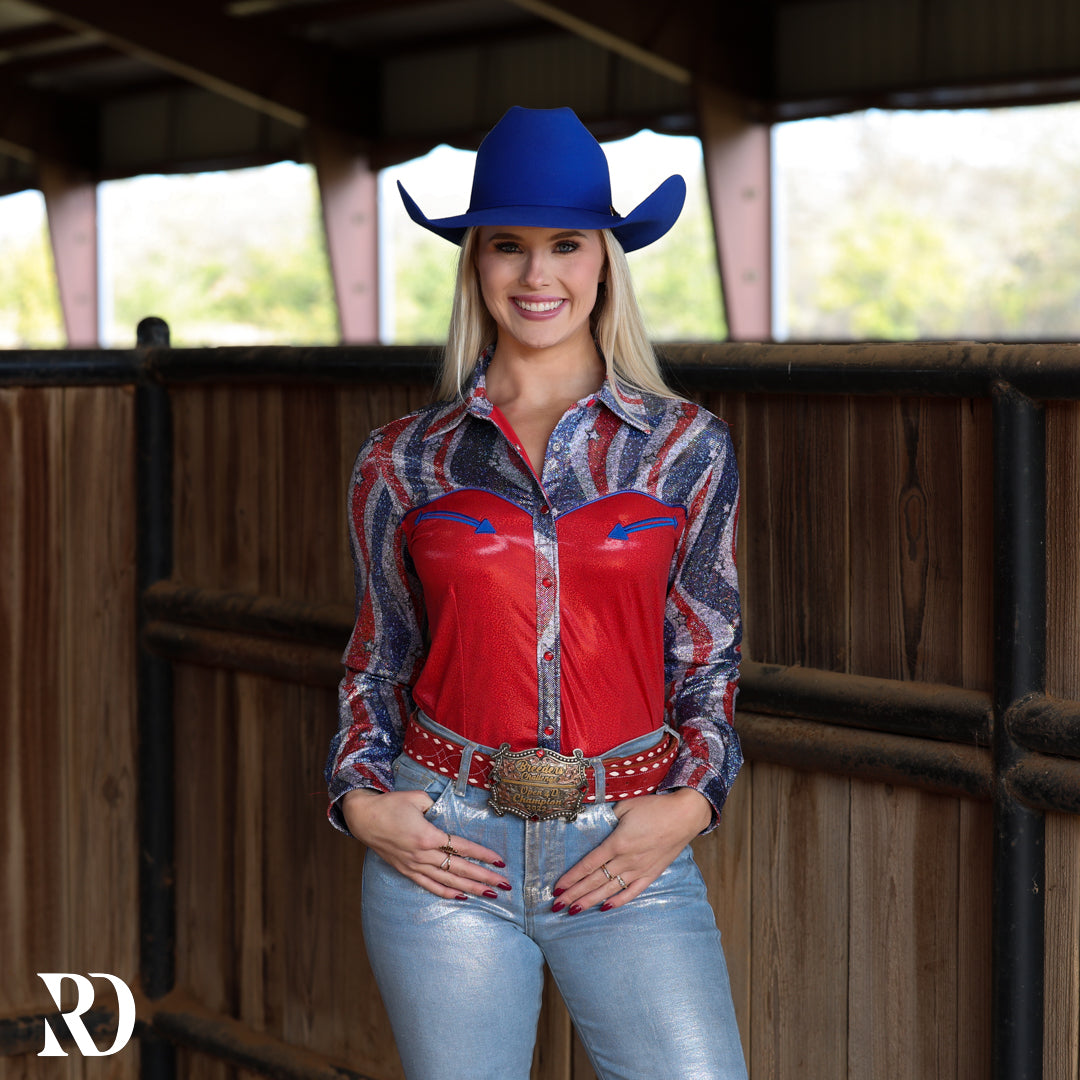 AMERICAN BLAZE SPARKLE PERFORMANCE RODEO SHIRT