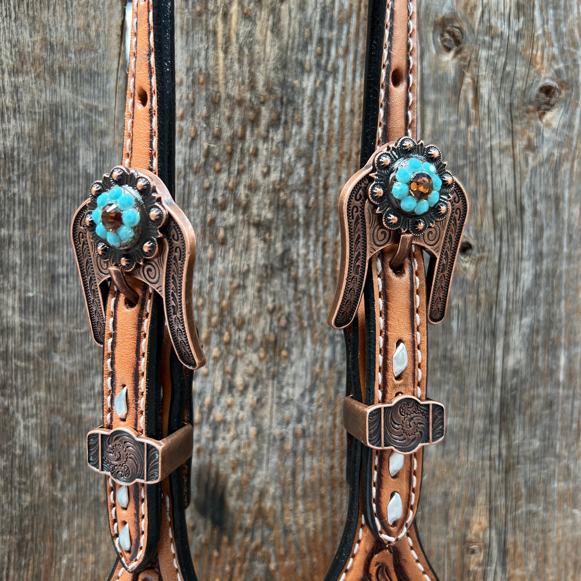 Silver Buckstitch One Ear Headstall / Bridle 