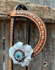 Silver Buckstitch One Ear Headstall / Bridle 