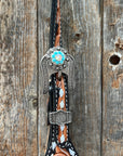Classic Red and Turquoise Browband / One Ear Tack Set 
