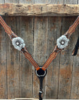 Rose Silver and Clear One Ear/ Breastcollar Tack Set 
