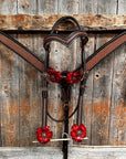 Foxtail Ruby - Champagne Browband/One Ear Headstall & Breastcollar Tack Set 