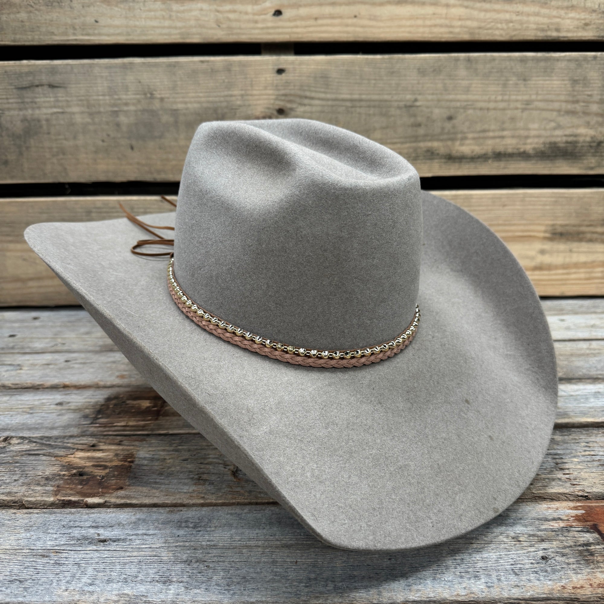 Braided Suede Leather Hat Band 