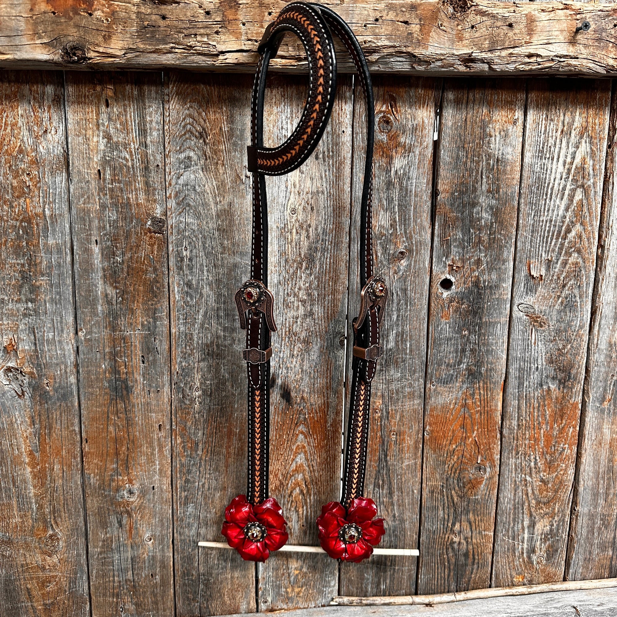 Foxtail Ruby - Champagne Browband/One Ear Headstall &amp; Breastcollar Tack Set 