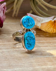 Kingman Turquoise Sterling Silver Ring – Size 7 & 8