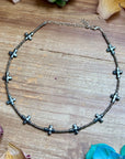15” Cross Necklace – Glass Seed Beads with Silver Plated Cross