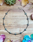 15” Cross Necklace – Glass Seed Beads with Silver Plated Cross