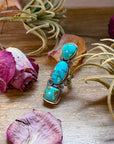 3-Stone Sonoran Turquoise Sterling Silver Ring – Adjustable