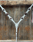 White Leather Copper Floral  Browband/One Ear Tack Set 