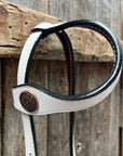 White Leather Copper Floral  Browband/One Ear Tack Set 