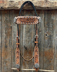 Silver Buckstitch and Pinwheel Browband/One Ear and Breastcollar Tack Set 