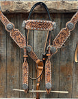 Silver Buckstitch and Pinwheel Browband/One Ear and Breastcollar Tack Set 