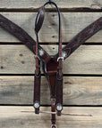 Dark Oil Braid Copper Clear Browband Tack Set  