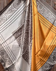 35X35" Soft Grey and Gold Paisley Wild Rag / Scarf WR3389