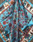 35X35"  Aqua Floral Wild Rag / Scarf WR911