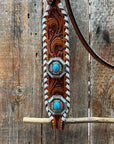 Whipstitch Copper and Turquoise Browband 