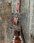 Whipstitch Copper and Turquoise Browband 