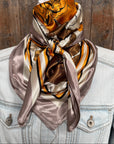 35X35"  Yellow and Brown Roses Wild Rag / Scarf WR3395